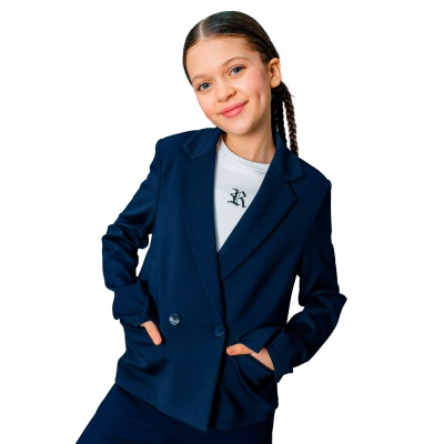 Жакет школьный для девочки Deloras X64228A синий 1